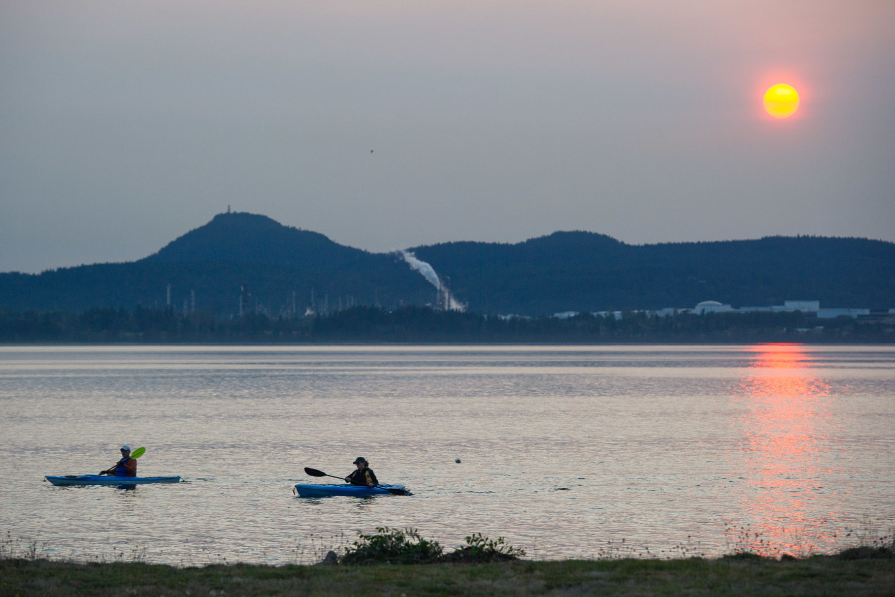 Hazy sunset